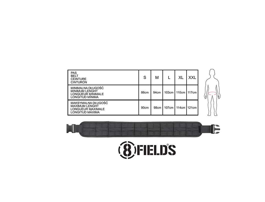 Curea Combat MOLLE Captusită 8Fields XXL