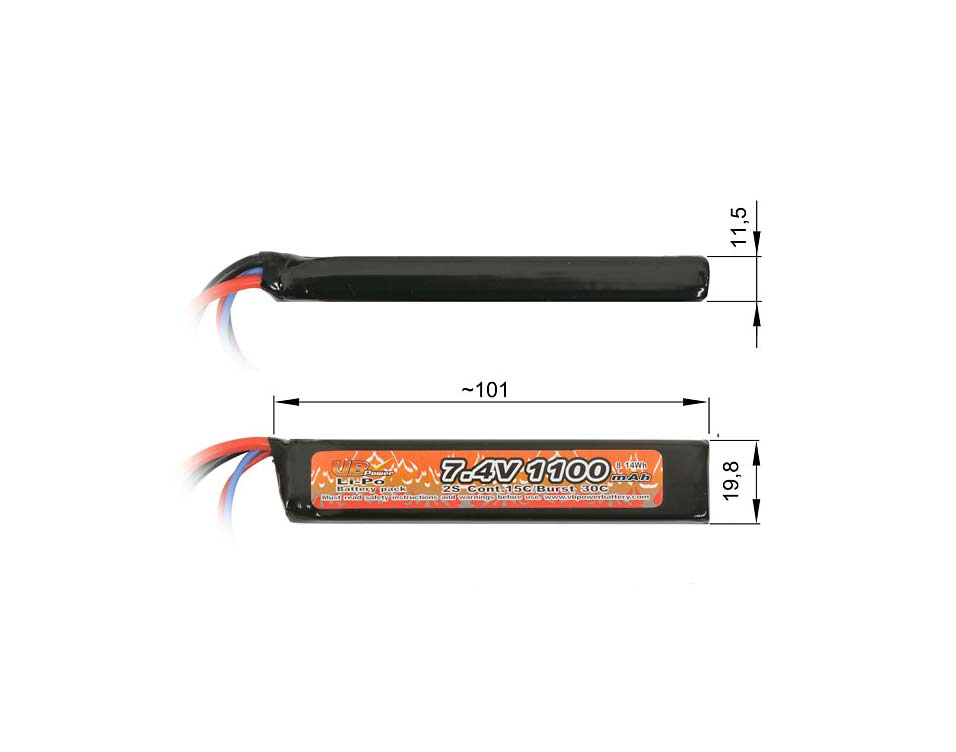Acumulator LiPo 7.4V1100mAh VB Deans