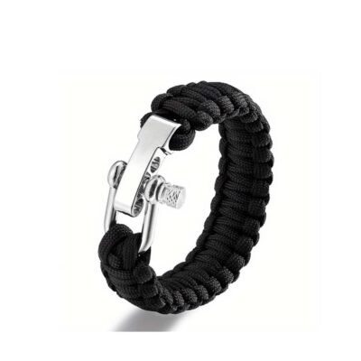 Bratara paracord cu inchidere metalica reglabila
